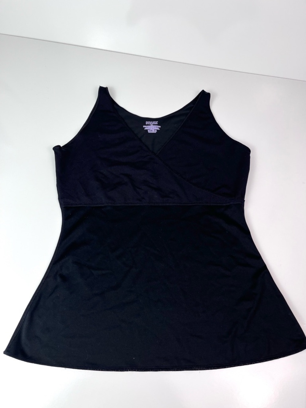 SPANX Women’s V Neck Crossover Tank Top Black Sz extra large XL